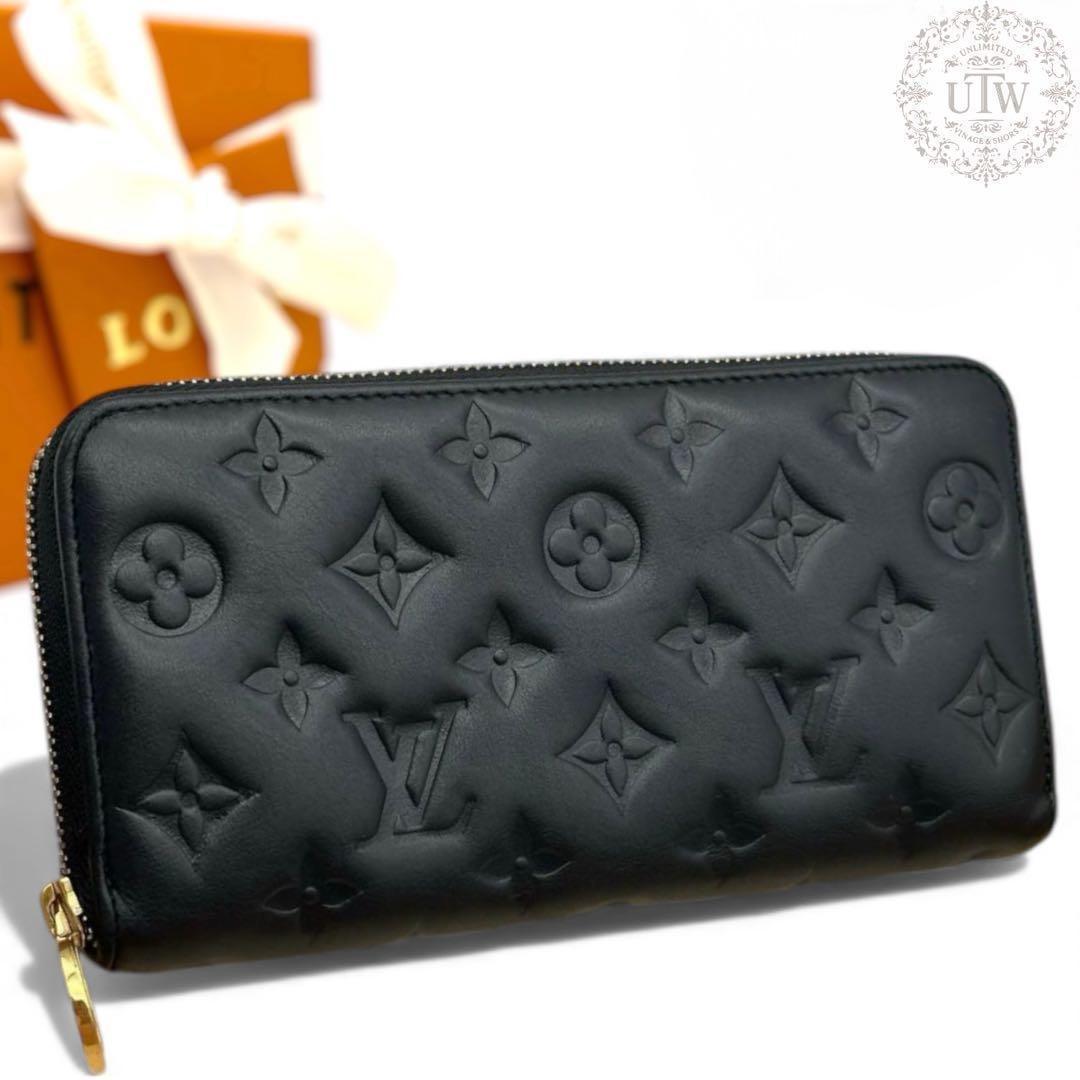 未使用に近い　ルイヴィトン モノグラム クッサン ジッピーウォレット ノワール