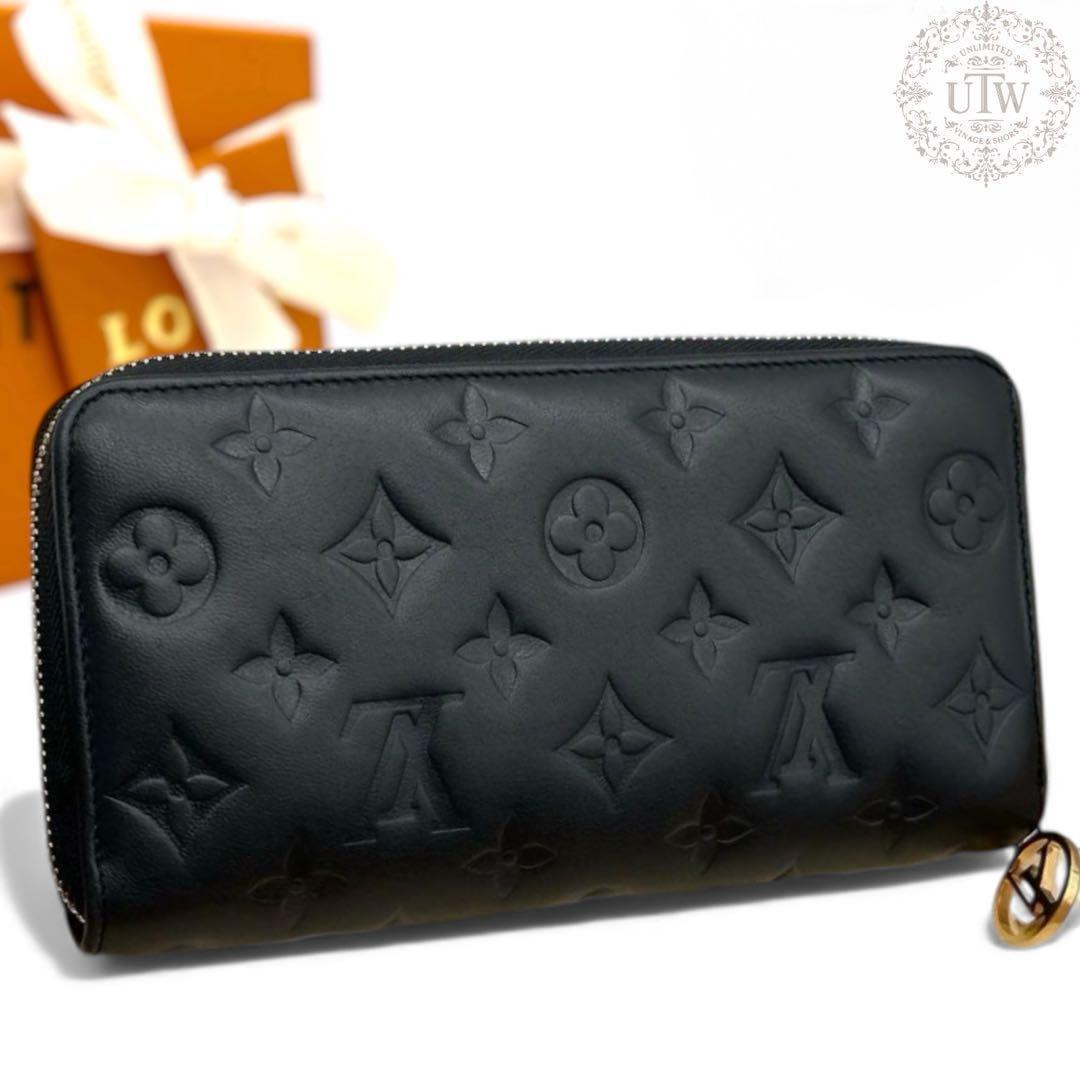 未使用に近い　ルイヴィトン モノグラム クッサン ジッピーウォレット ノワール