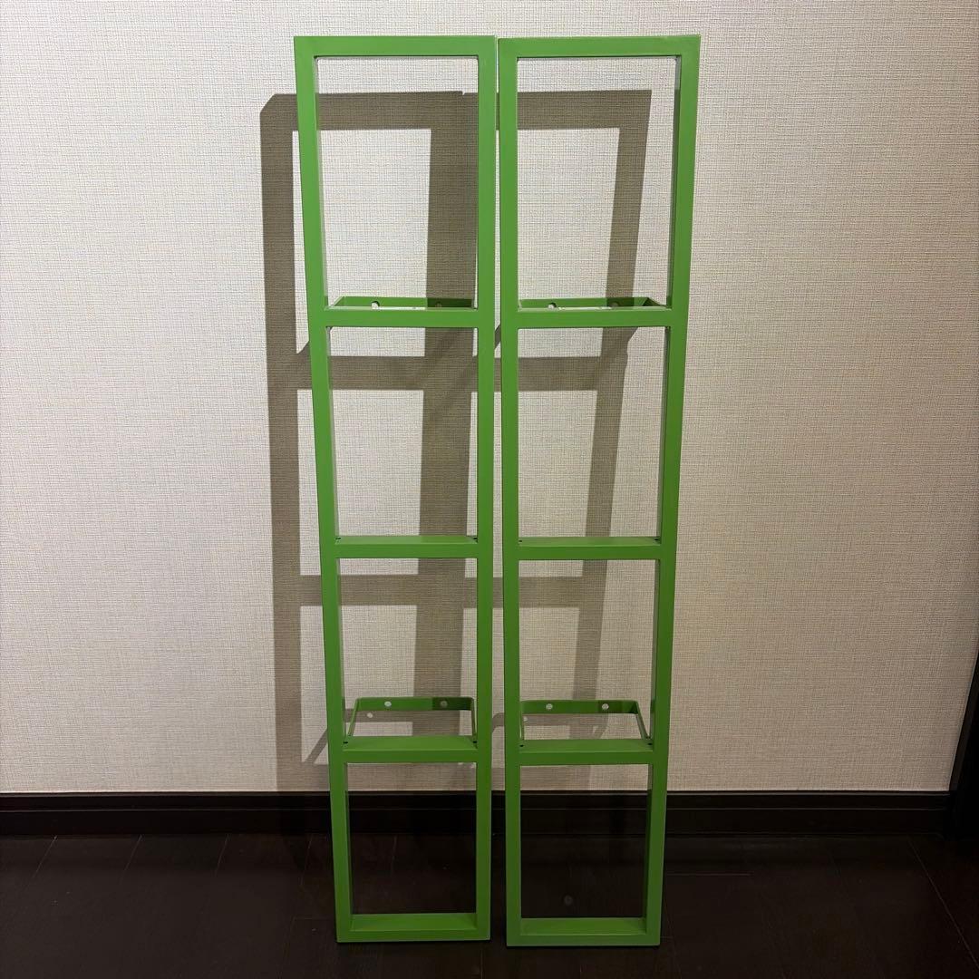 廃盤人気 2個 IKEA LERBERG スチールウォール CDラック グリーン