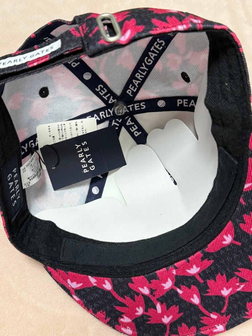 Pearly Gates 花柄　桜　ナイロンジャケット&キャップ　サイズ6
