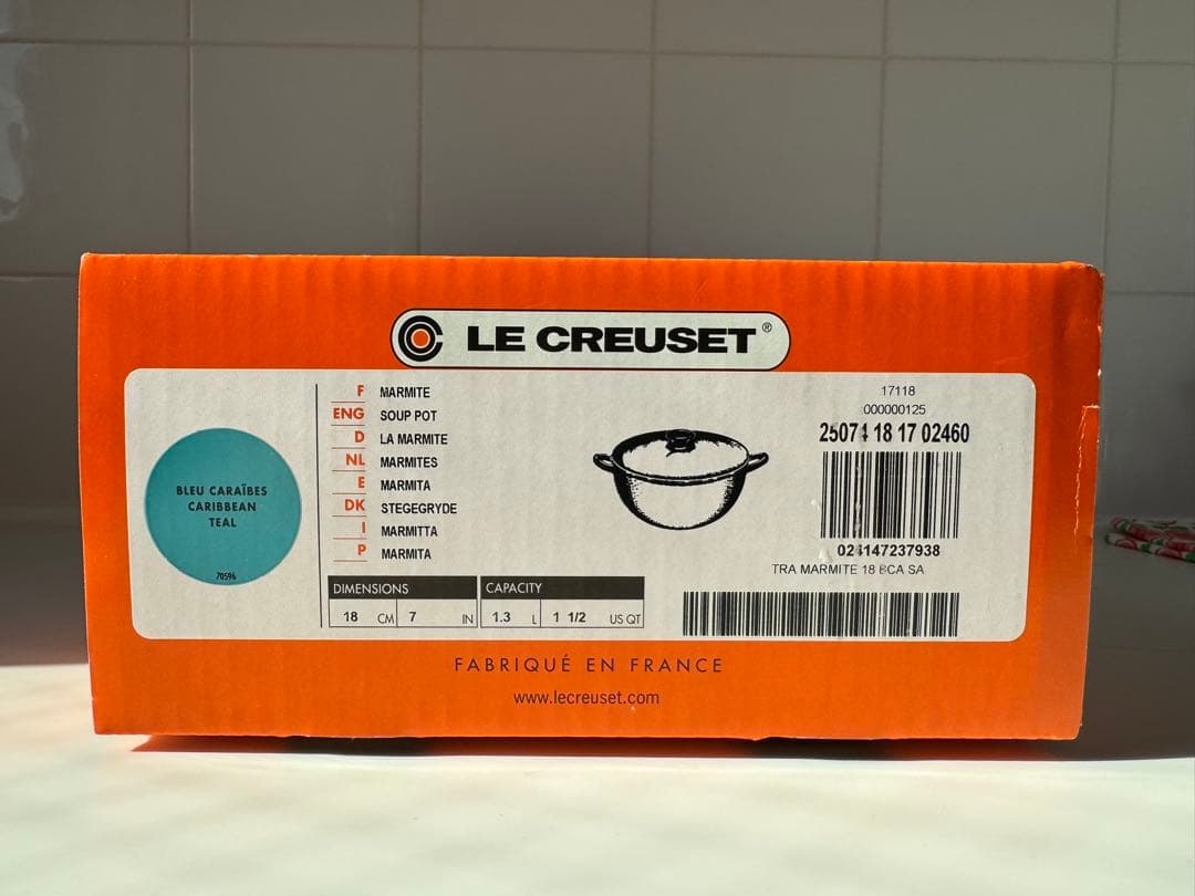 ル・クルーゼ マルミット18cmの両手鍋(ブルー)