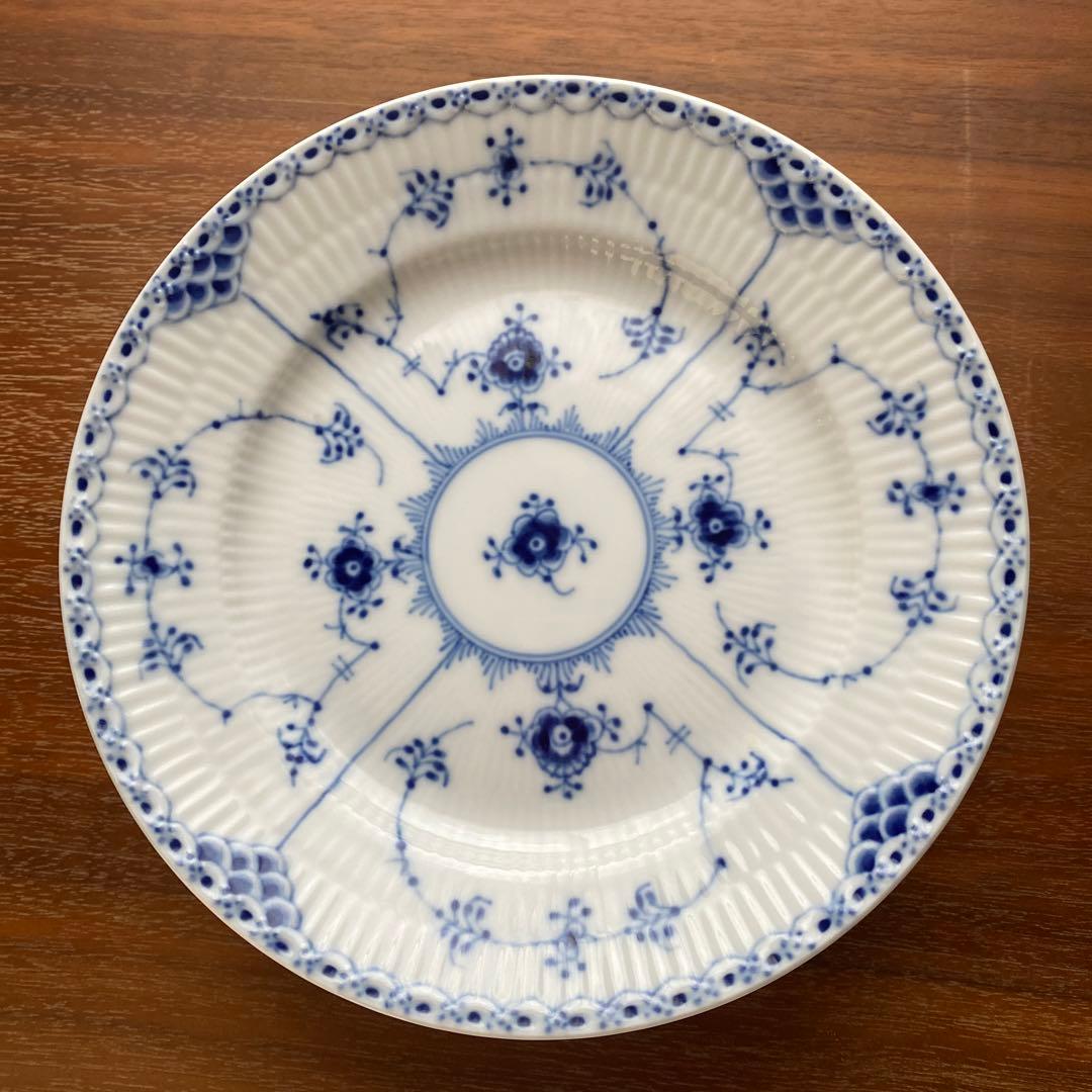 【美品】ロイヤルコペンハーゲンブルーフルーテッドハーフレース 619 6枚セット