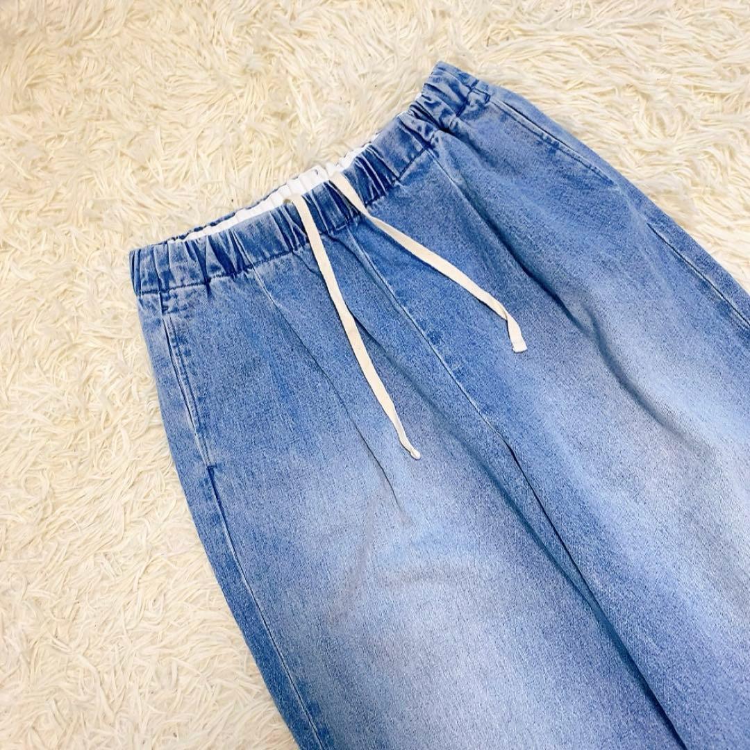 【美品】かぐれ フェードデニムイージーパンツ ウエストゴム 近年モデル 大人気