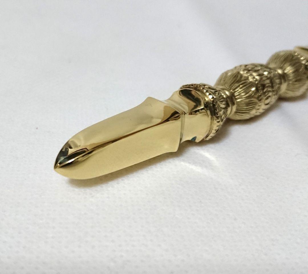 ✶金属工芸品✶金剛杵 独鈷杵 真鍮製 磨き 京都 高級品 仏具・法具・仏教・密教