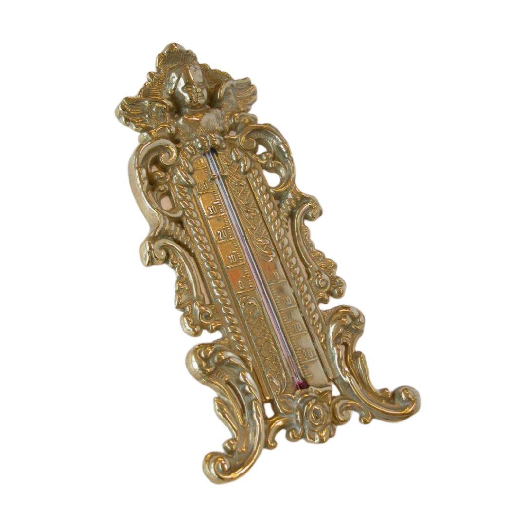 イタリア　高級ブランド　スティラーズ製品　ブラス(真鍮製)　天使の壁掛け温度計