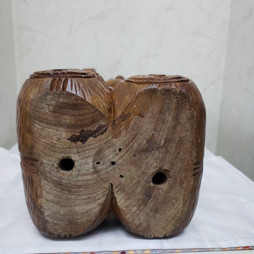 Ｂフライデー蔵出し大特価中　縁起物 楠材１木彫り★大黒天像★全高 約48cm