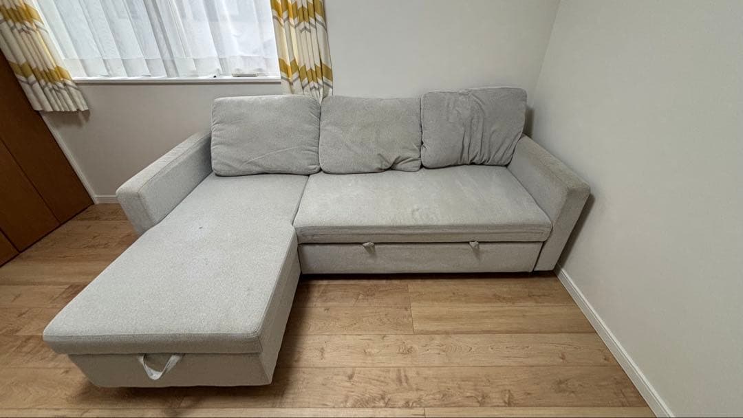 ニトリグレー L字型ソファ 収納付き