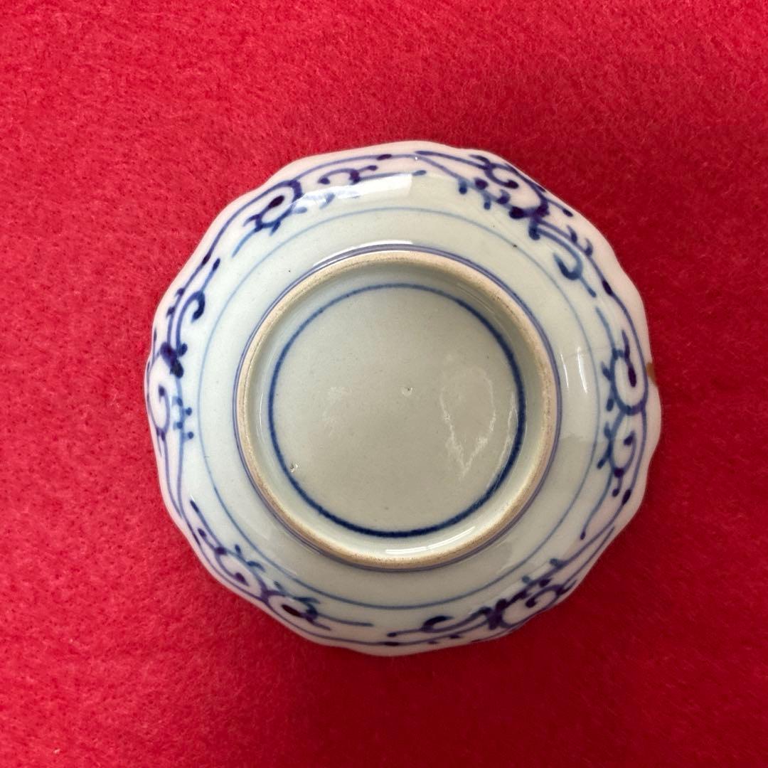 古伊万里　金彩　菊型　豆皿　小皿 5客