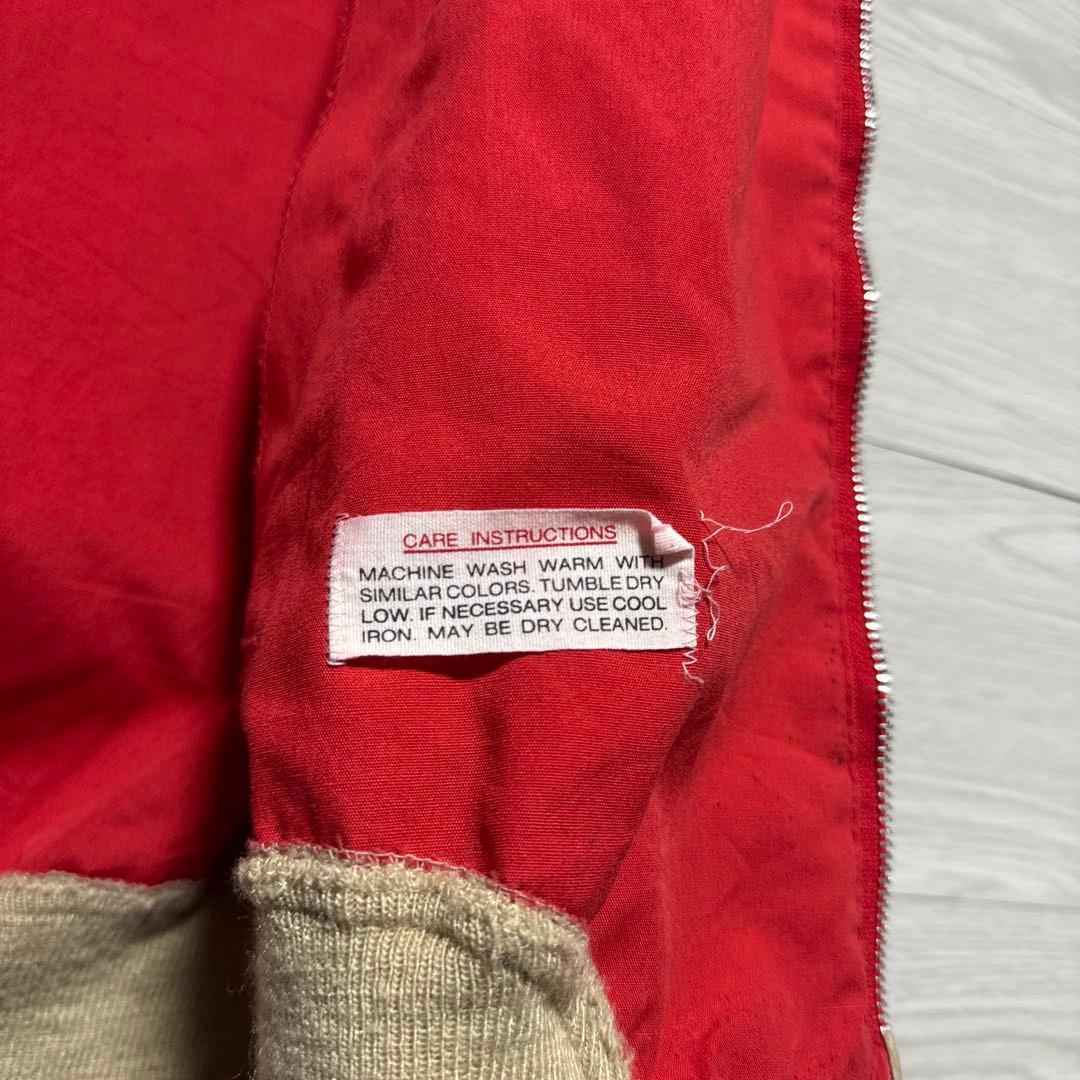 希少 80s Sears 恐竜刺繍 短丈 ブルゾン スウィングトップ 赤 XL