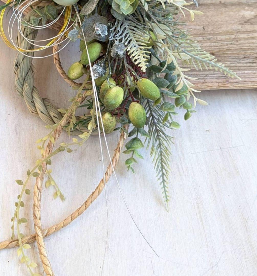 専用＊迎春2026 　ベルガムナッツ&オリーブ　正月飾り(フェイク)