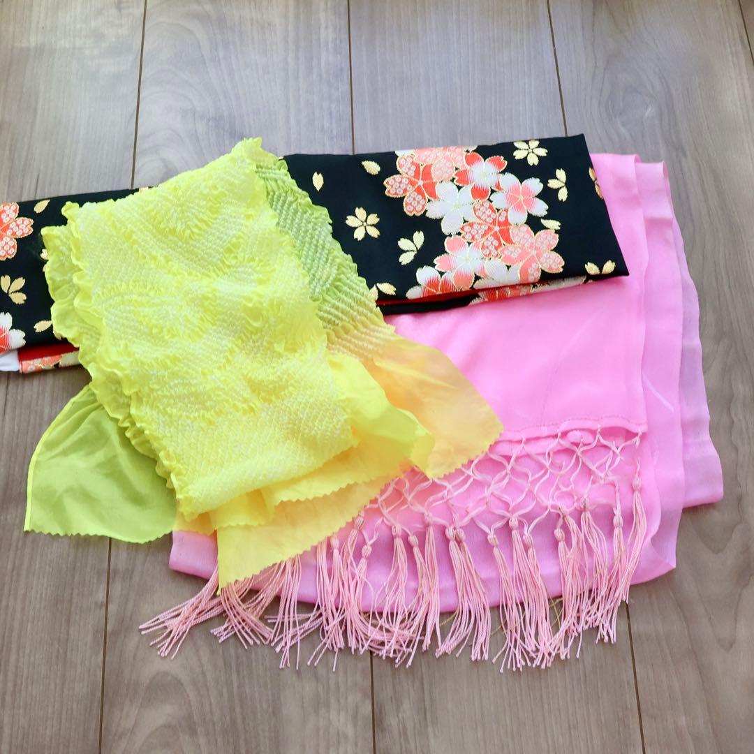 ★七五三の帯セット 3〜5歳 ★ 小物セット 草履 バッグ美品