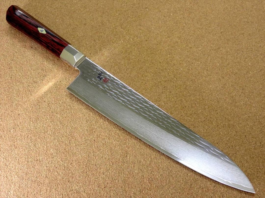 関の刃物 牛刀 240mm 三昧 波目 ダマスカス33層 VG-10 両刃 包丁
