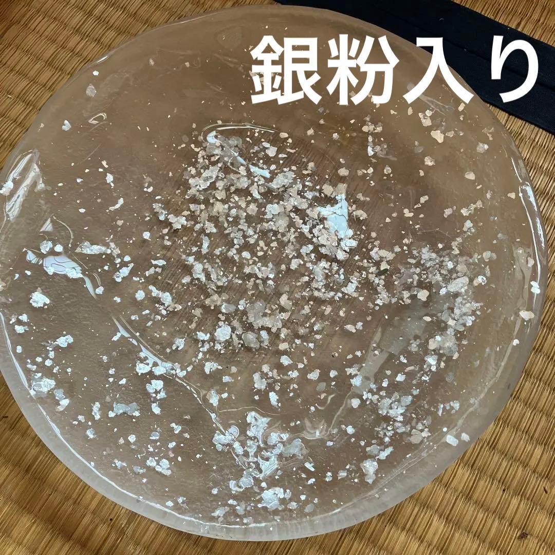 透明ガラス皿 銀粉入り