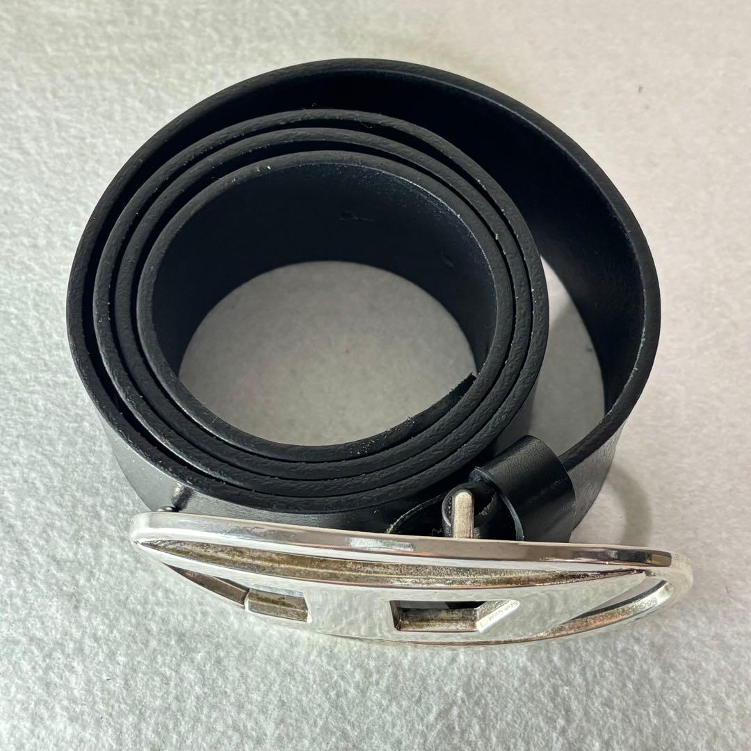 DIESEL ディーゼル　黒レザーベルト オーバルバックル