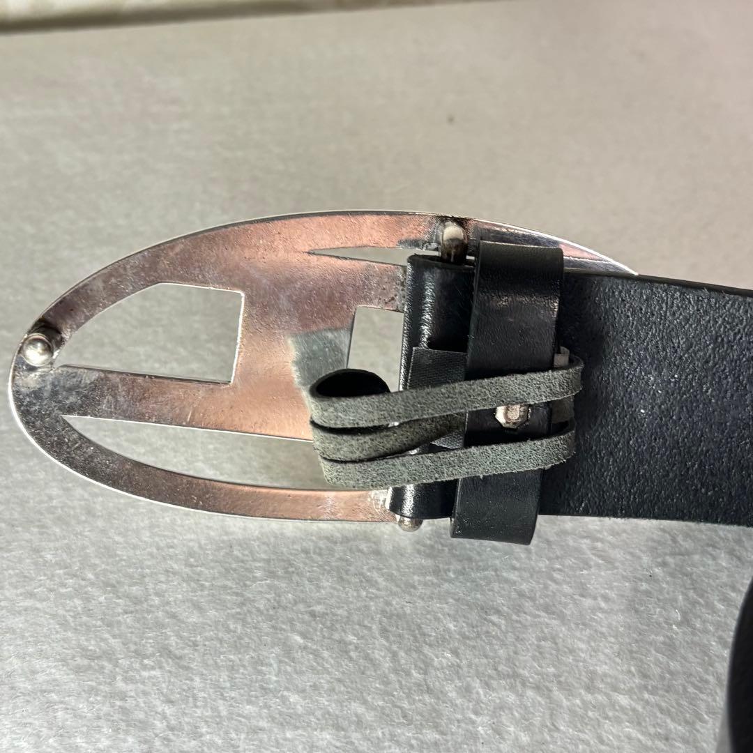 DIESEL ディーゼル　黒レザーベルト オーバルバックル