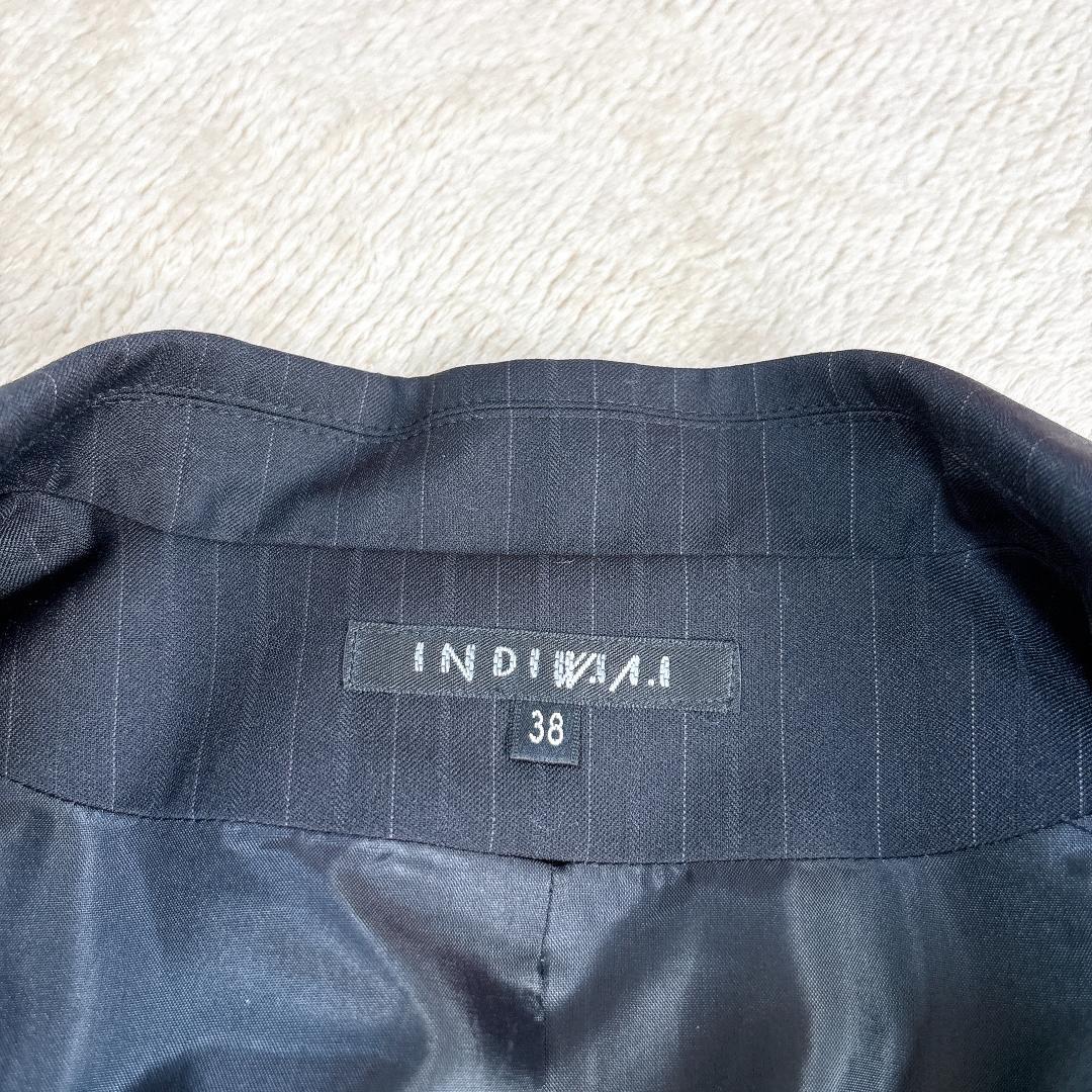 美品⭐️INDIVI V.A.I ストライプ パンツセットアップ シルク混38