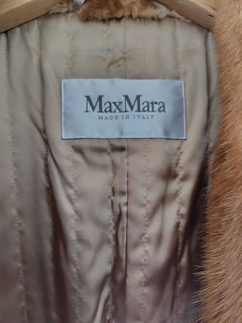 【Max Mara】マックスマーラ キャメル100%ミンクファー ロングコート