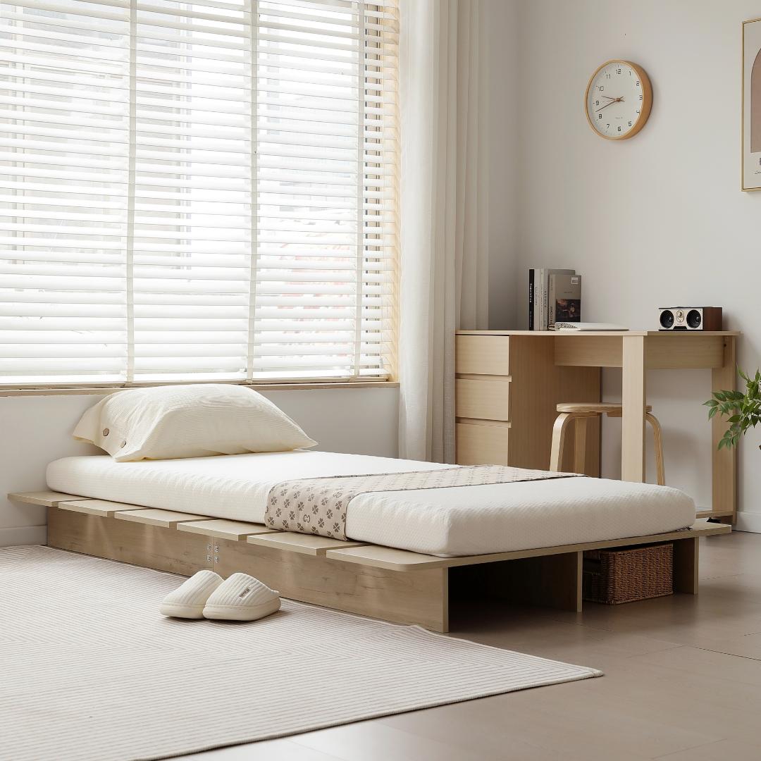 【幅100cm】ベッドフレーム すのこベッド おしゃれ 木目調 NATURAL