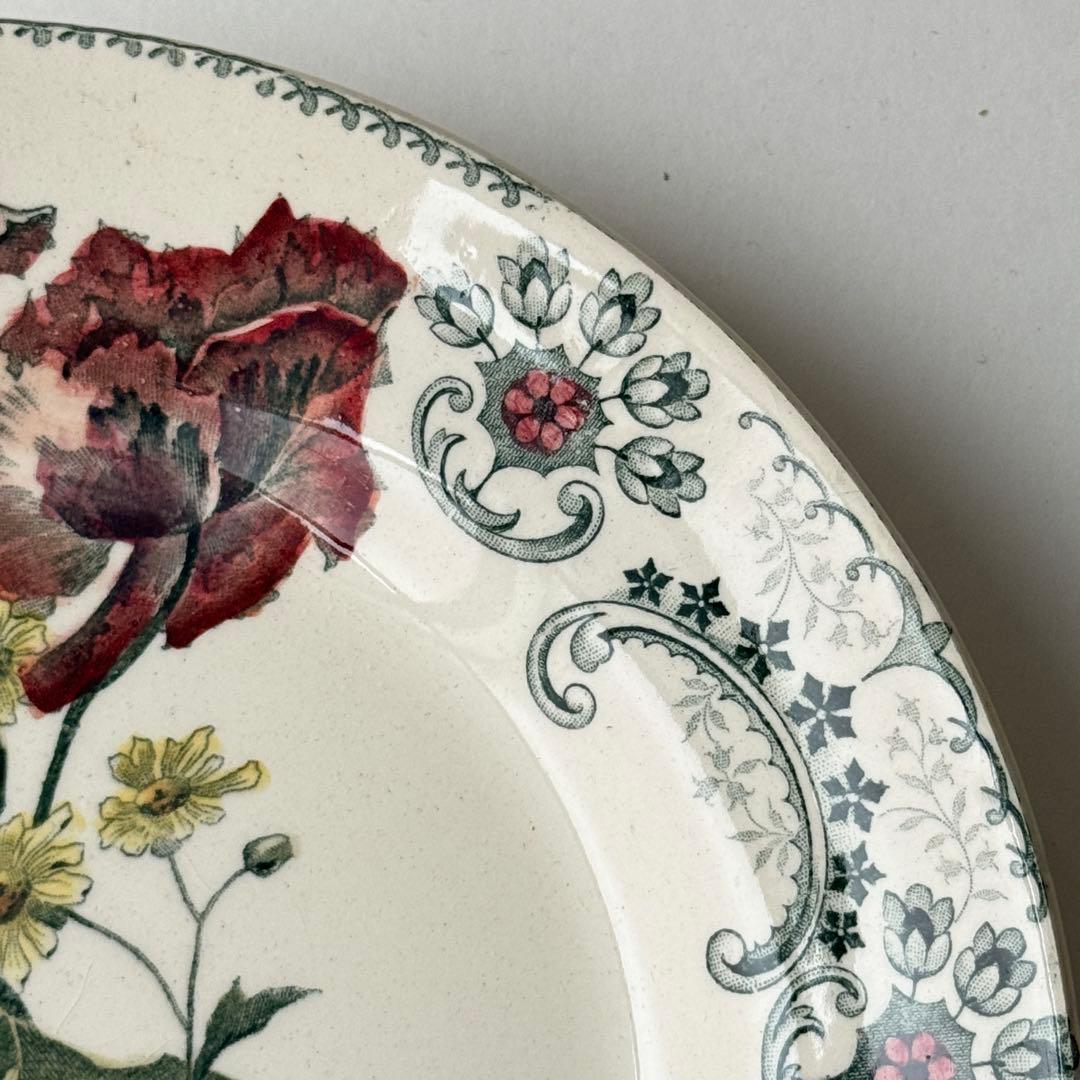 希少　美品　フランスアンティーク　ジョワジールロワ　切り花　平皿