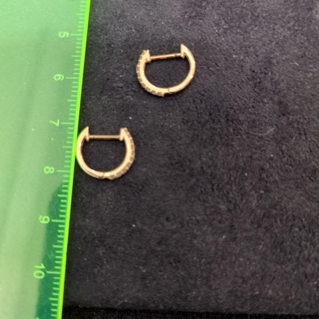 @ k18PGダイヤモンド合計0.2フープピアス