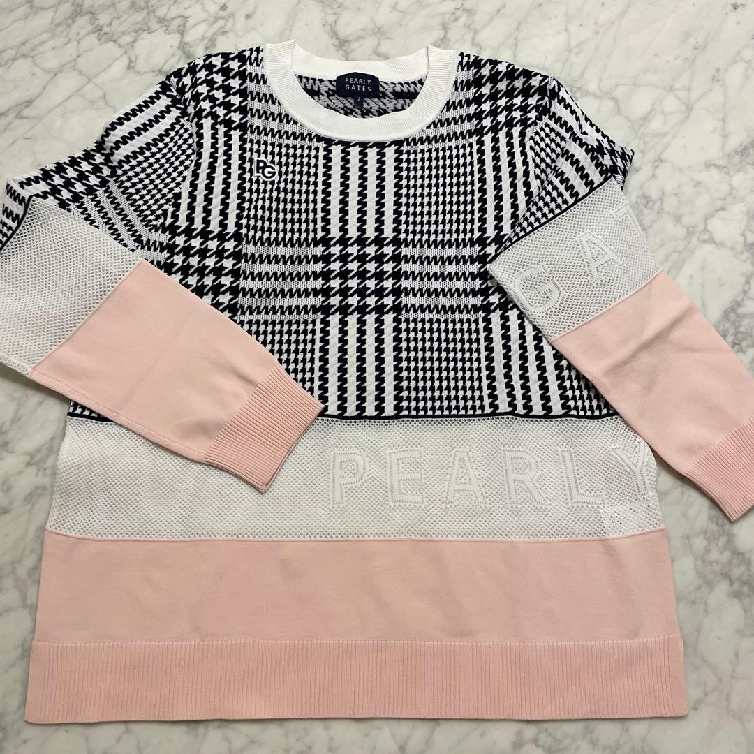 新品同様　PEARLY GATES グレンチェック　春ニットセーター