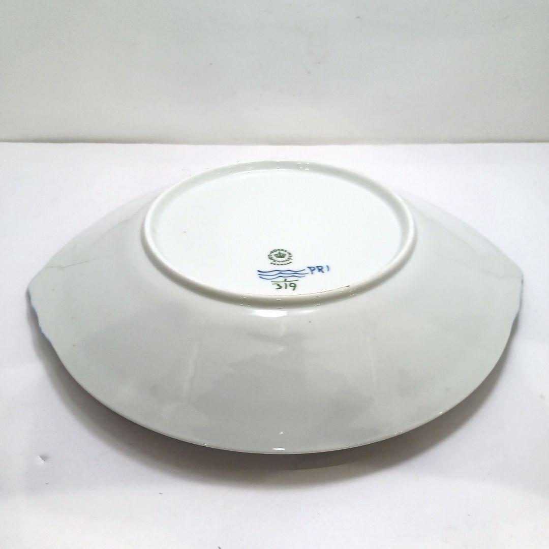 Y3223-1 ロイヤルコペンハーゲン ブルーフルーテッド 大皿 耳付　QQQ