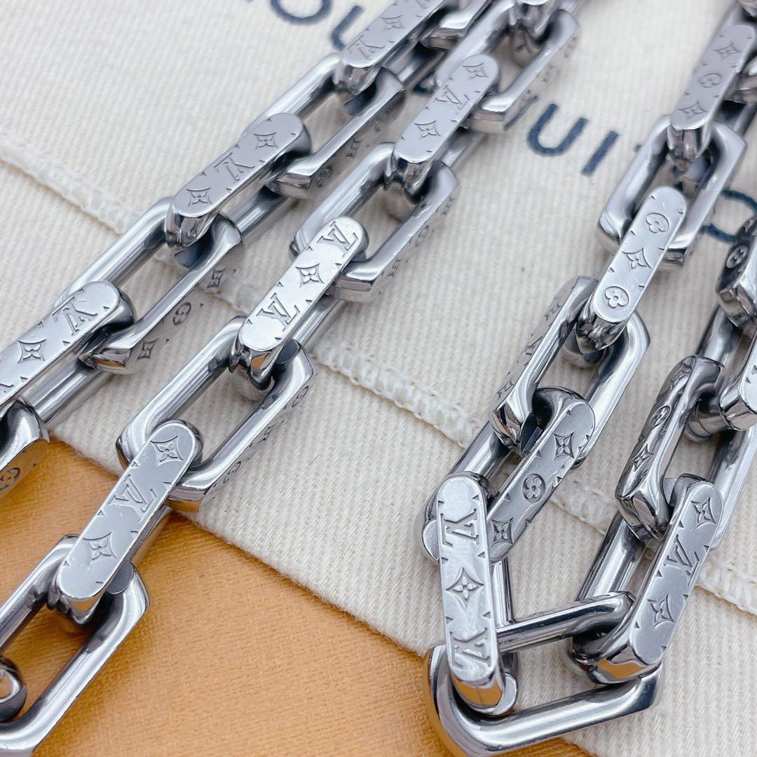 LOUIS VUITTON コリエ　チェーン　ネックレス　モノグラム　シルバー