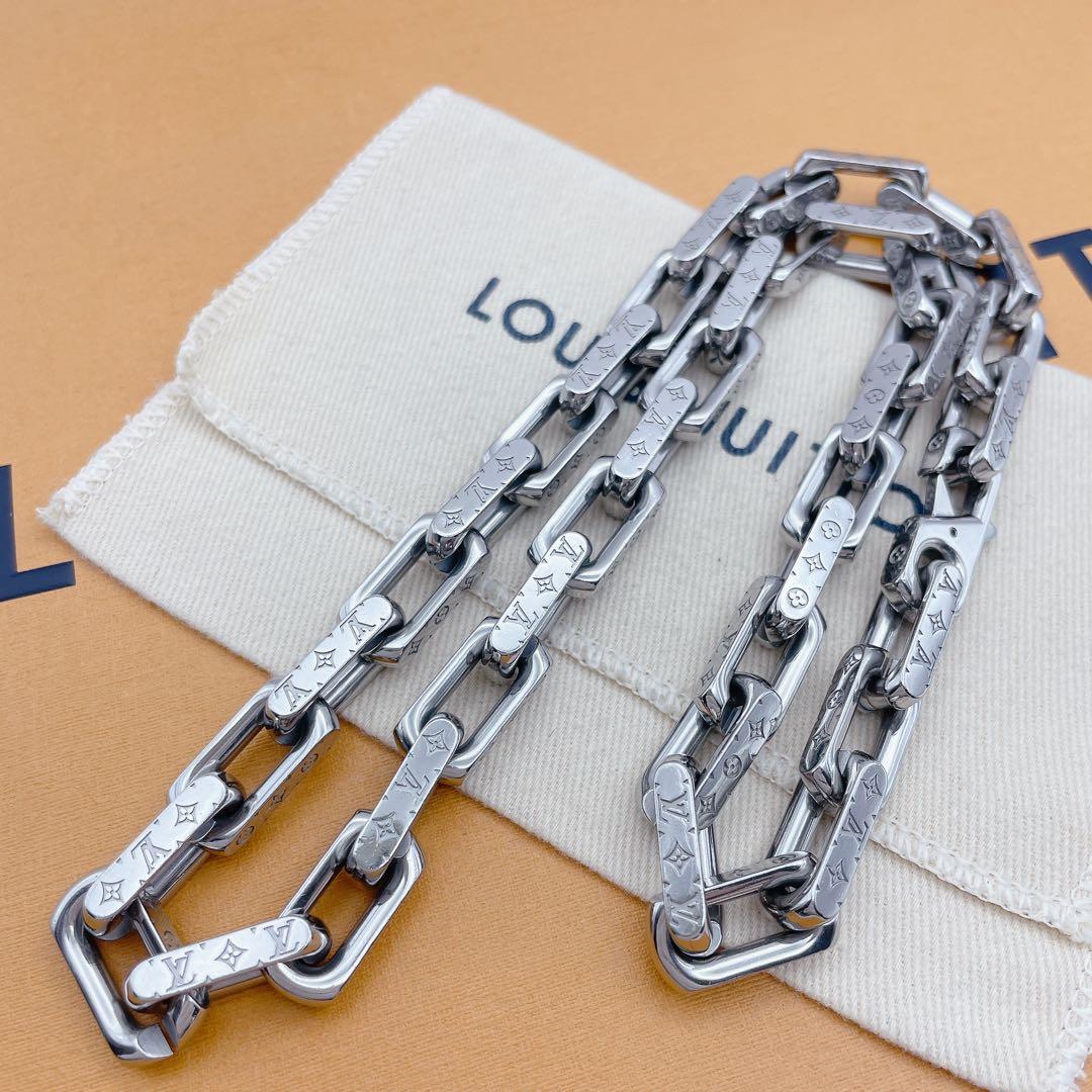 LOUIS VUITTON コリエ　チェーン　ネックレス　モノグラム　シルバー