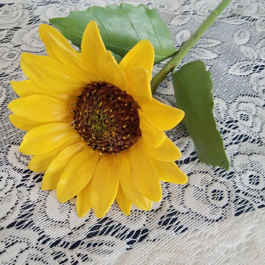 専用 大輪のヒマワリ 、一重の薔薇 、さくらんぼの盆栽 クレイフラワー