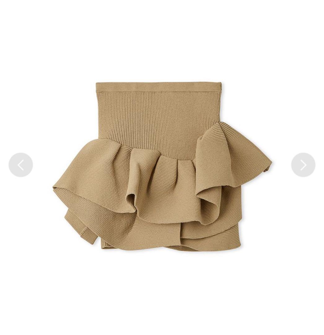 styling/ラッフルニットベアトップベージュ