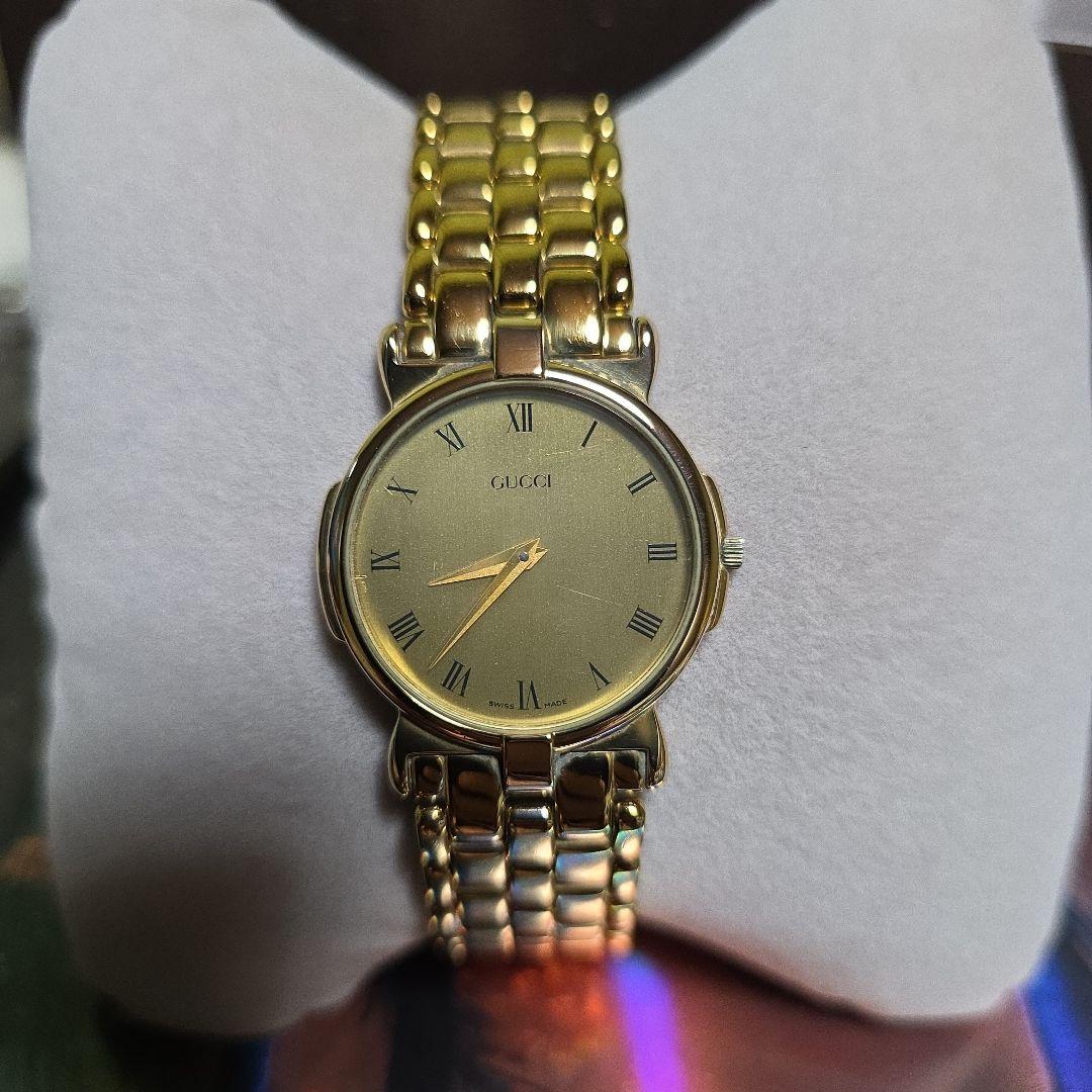 ⭐【美品希少レア】グッチGUCCI3400Mゴールド腕時計(新品電池稼働品)