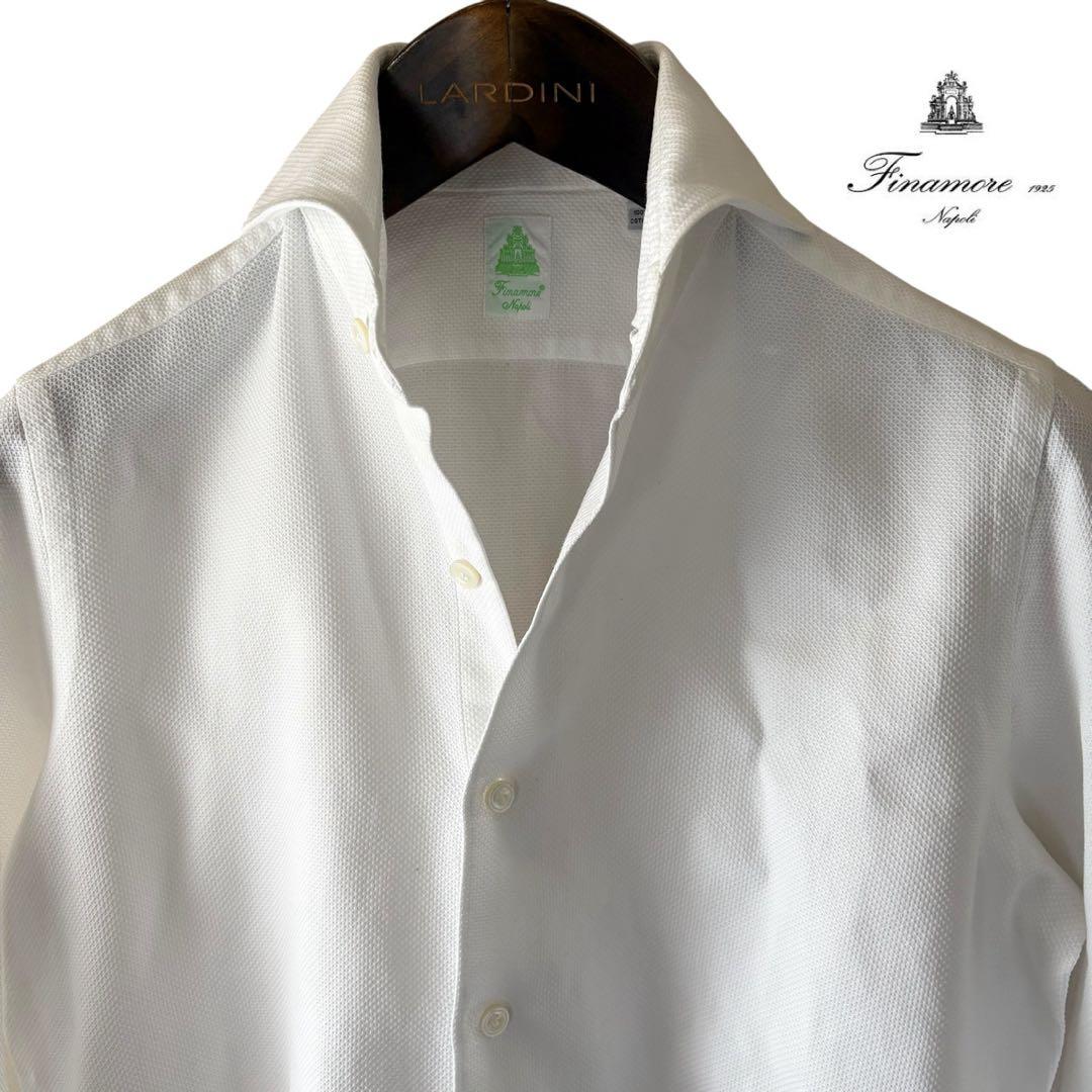 Finamore/セルジオ/ワッフルコットンシャツ