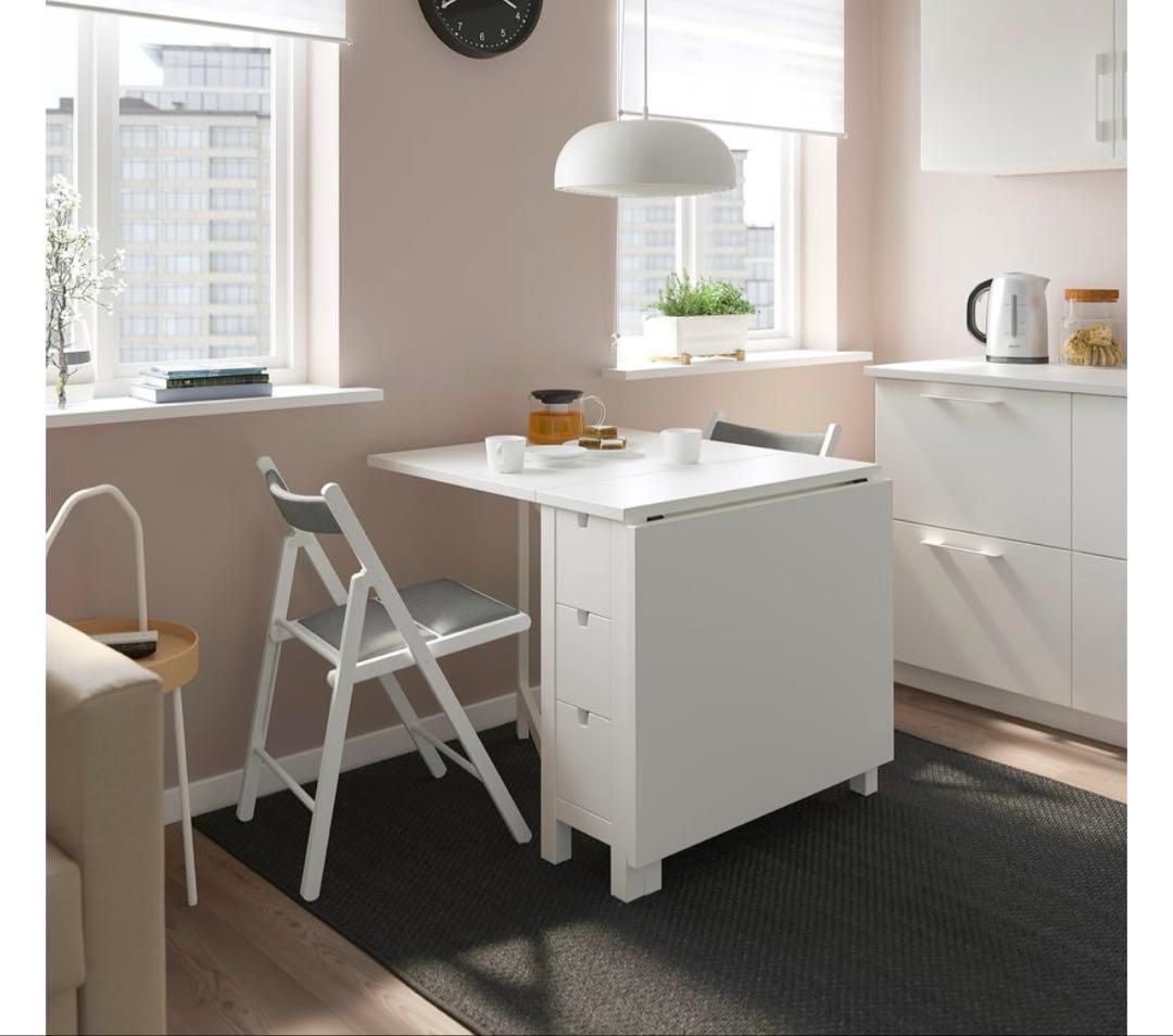 IKEA NORDEN ノールデン ゲートレッグテーブル ホワイト 折りたたみ