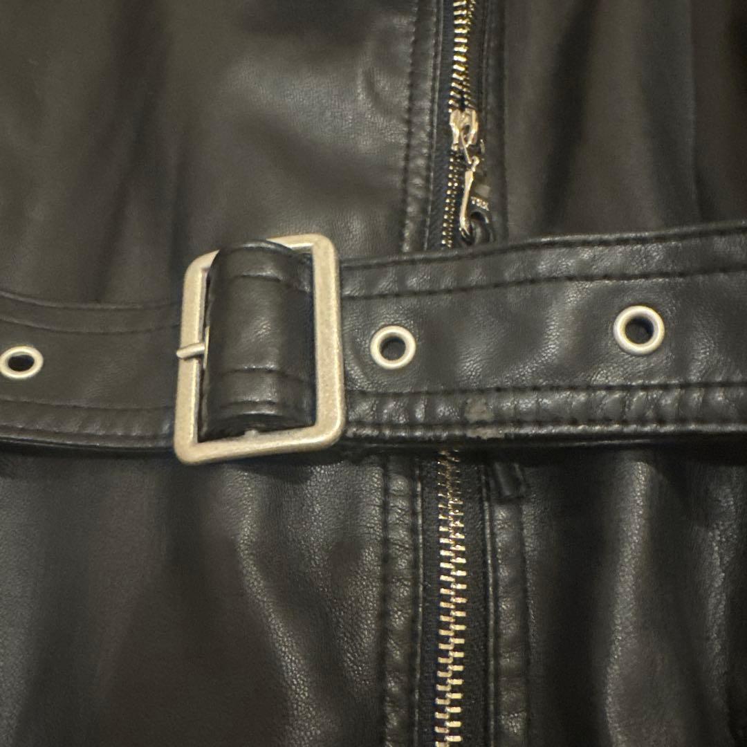 【AMERI】RIDERS FAKE LEATHER VEST JACKET