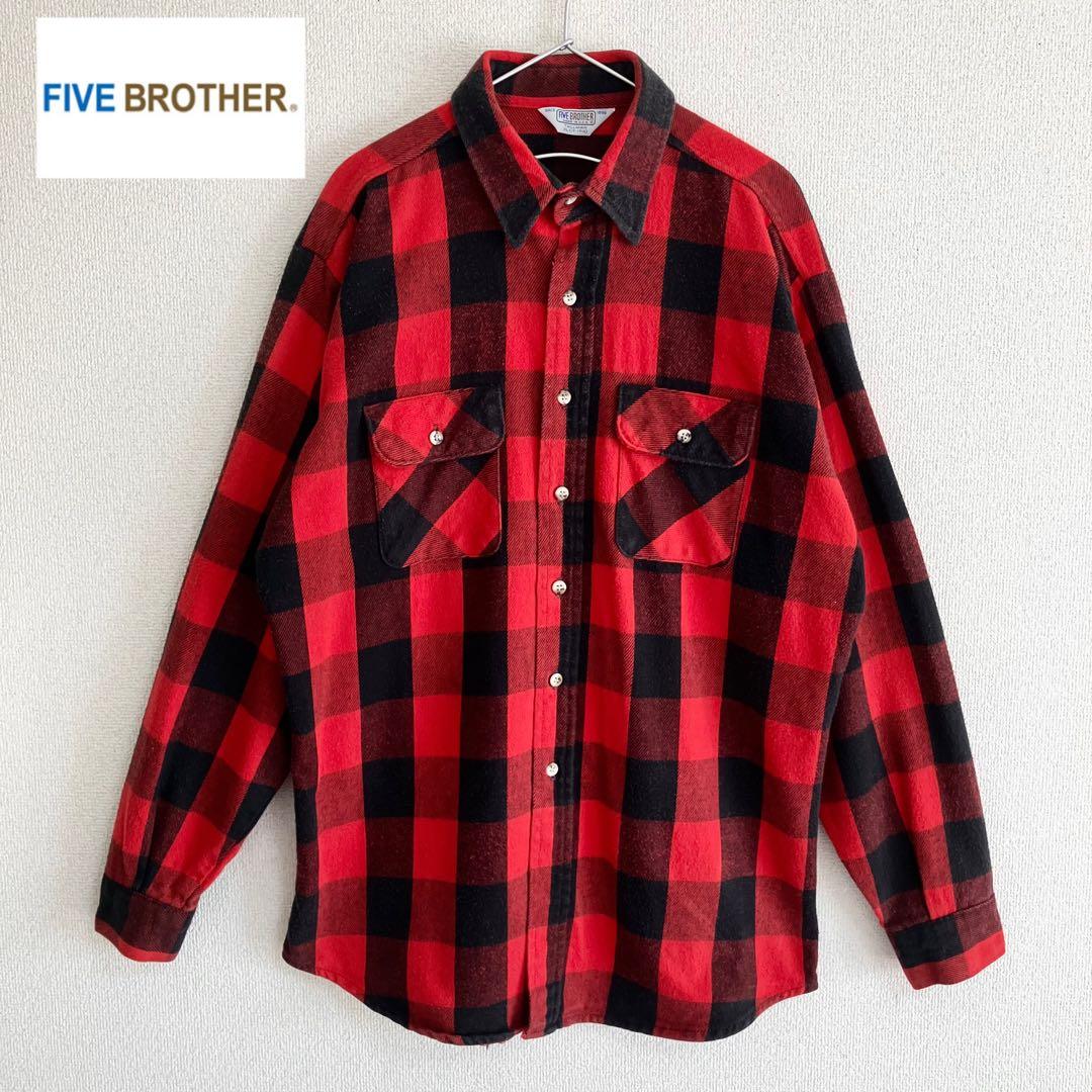 FIVE BROTHER 80s ヘビー フランネルシャツ チェック　USA製