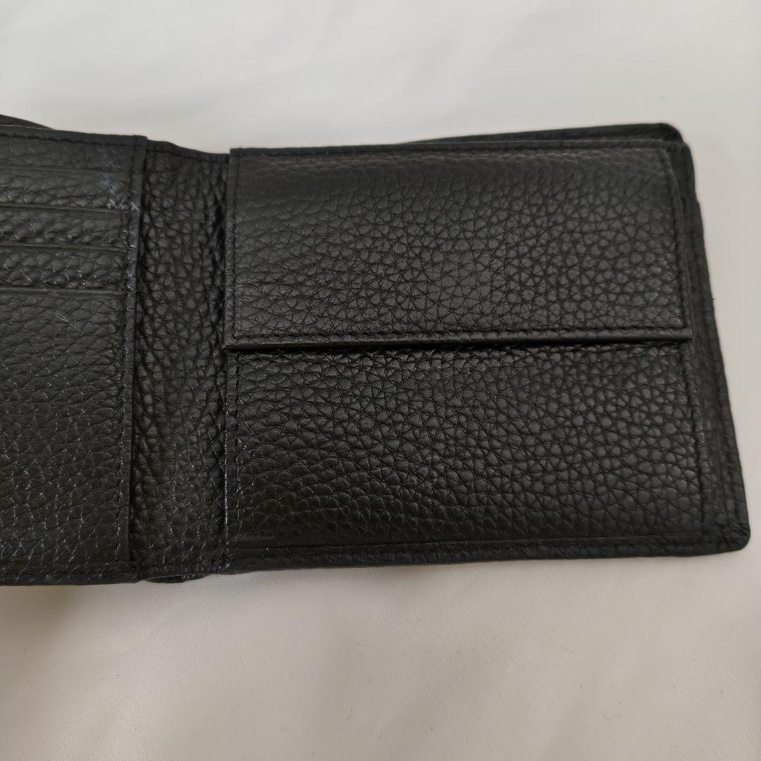 美品　DIESEL 二つ折り財布　オールブラック　1dr Dロゴ　財布　シボ　黒