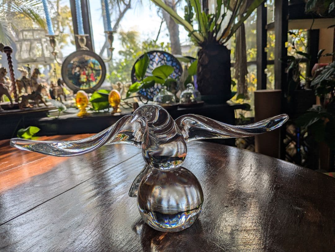 廃盤　STEUABEN 　希少クリスタル　イーグル　地球儀　No 8130