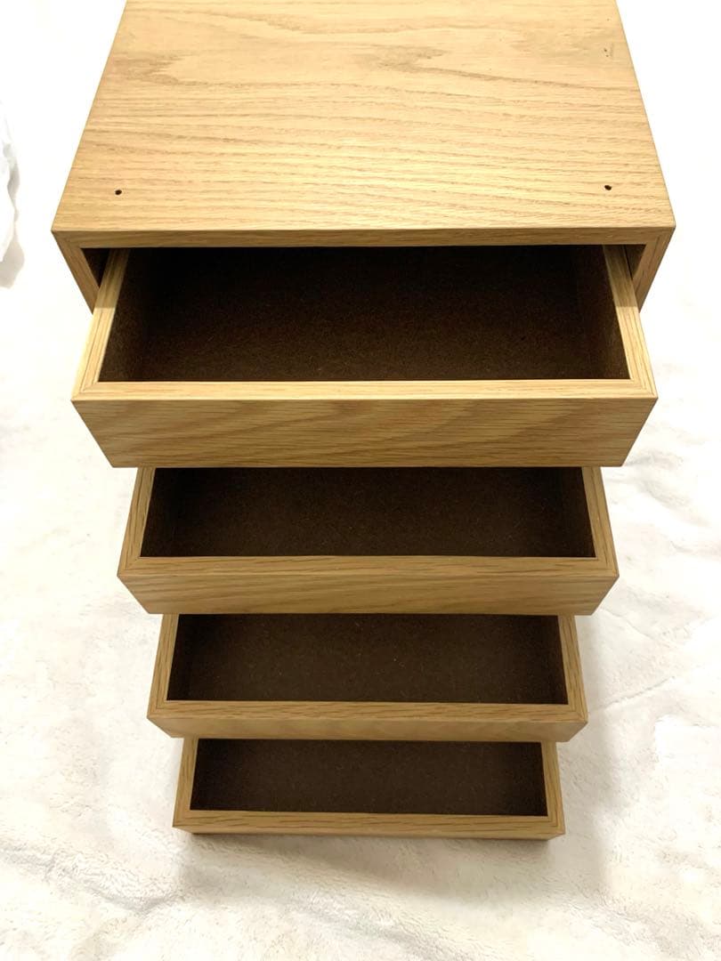 【廃盤】無印良品 木製4段引出　オーク材