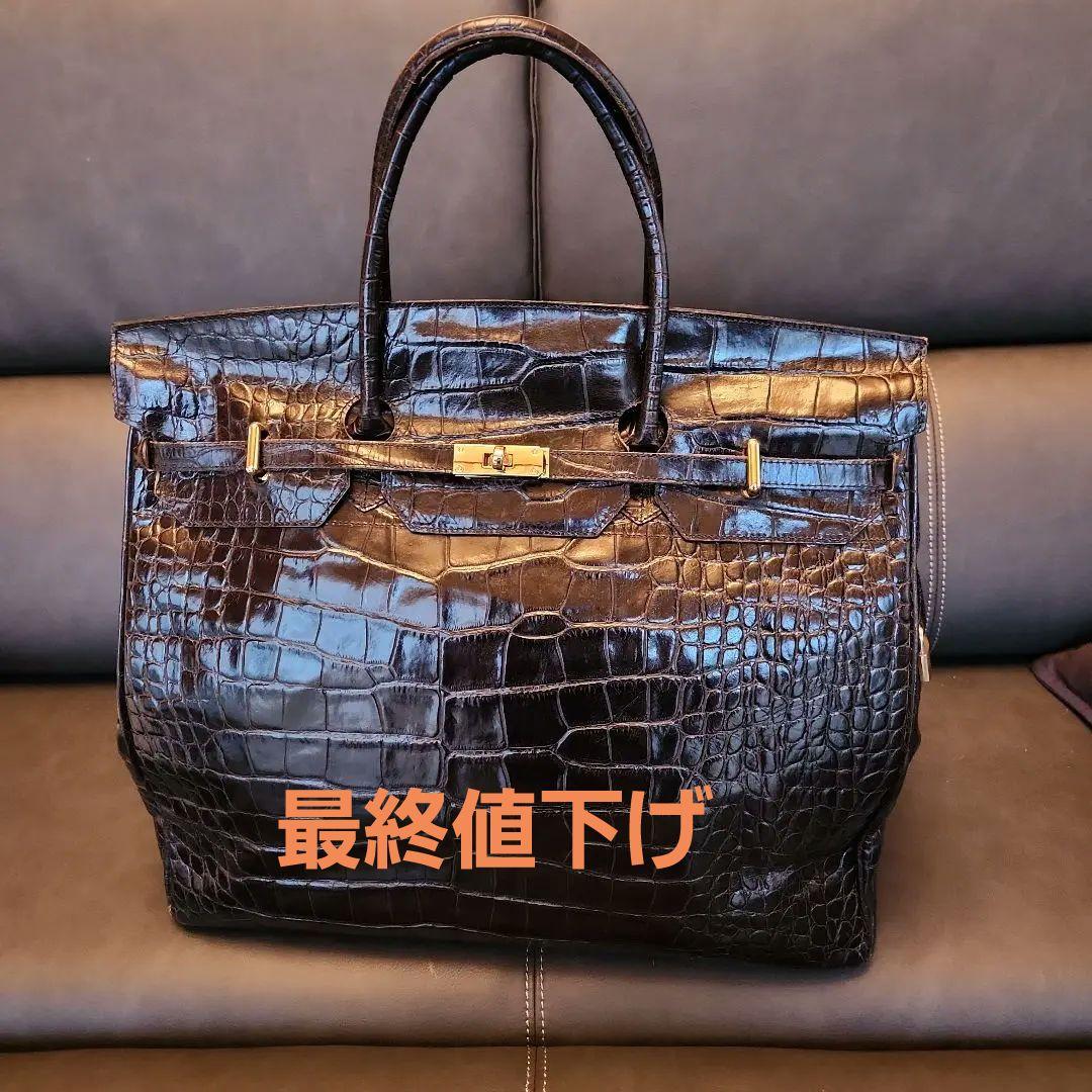 美品　キタムラ2　ボストンバッグ　マットクロコ　南京錠 クロシェット ブラック