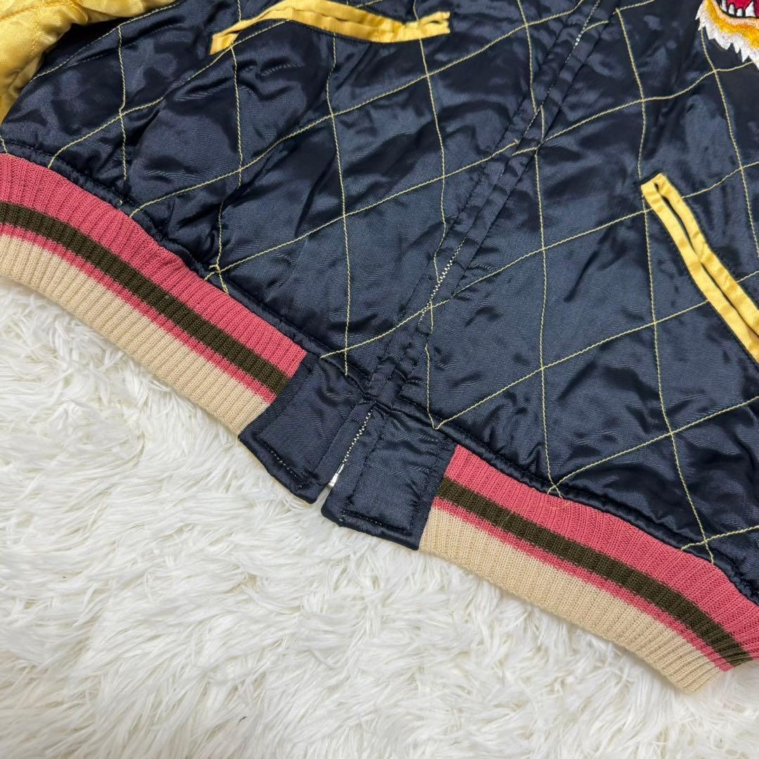 CABCLOTHING スカジャン キルティング リバーシブル 虎鷹龍Ｌ