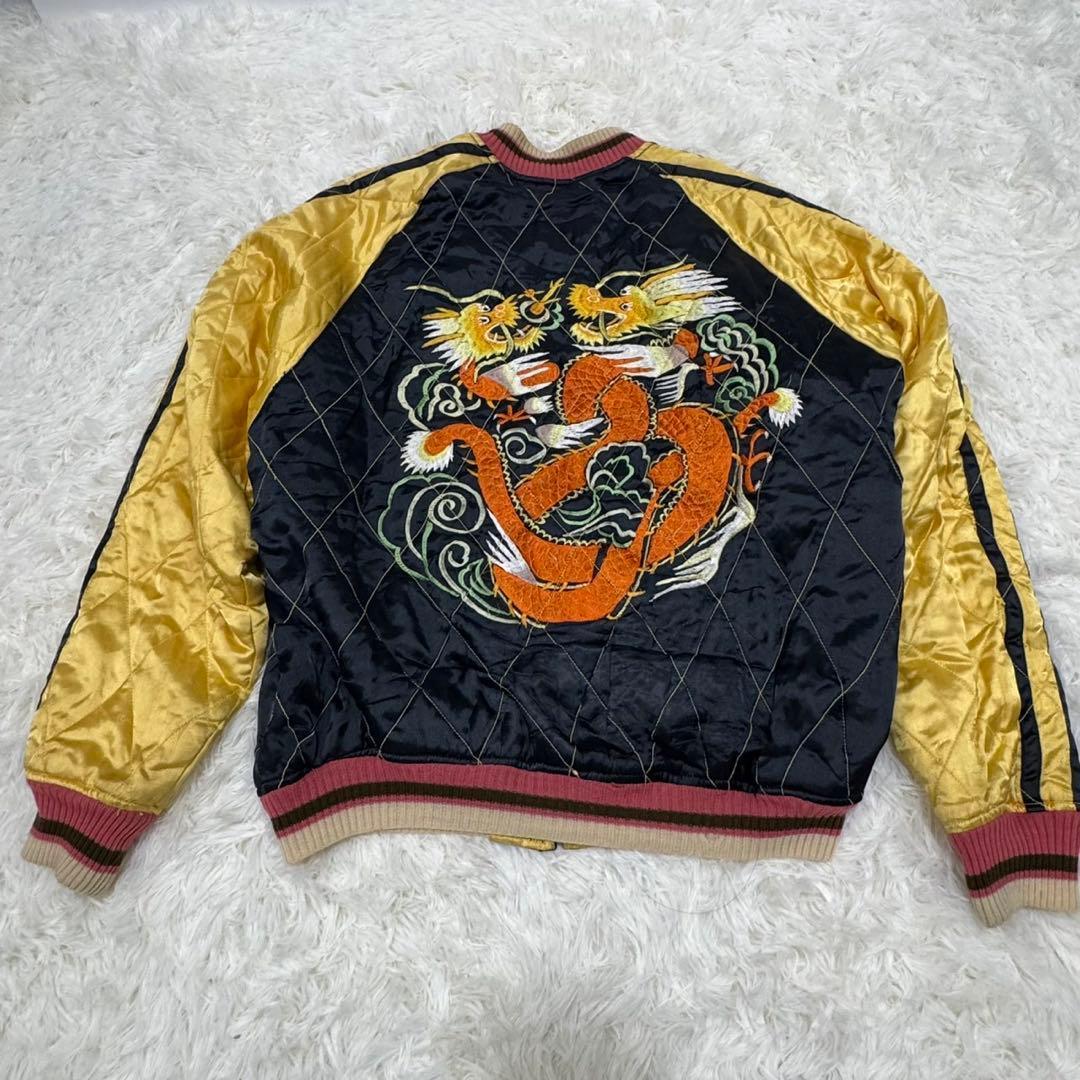 CABCLOTHING スカジャン キルティング リバーシブル 虎鷹龍Ｌ
