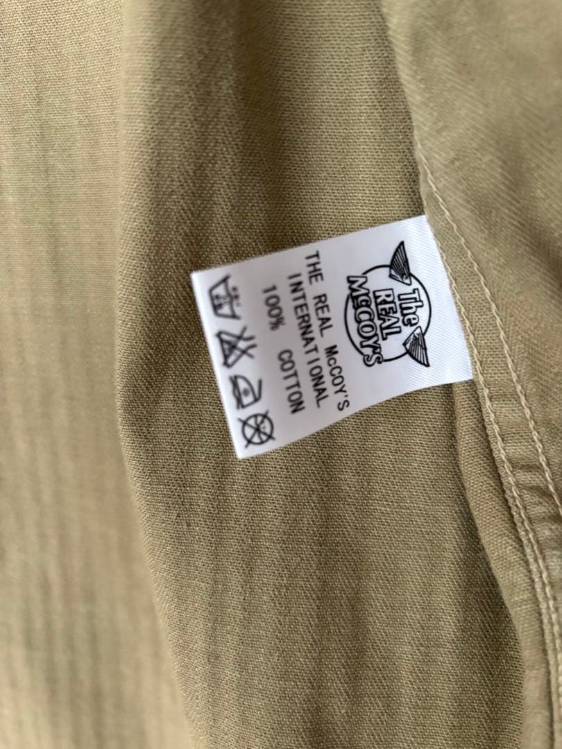 THE REAL McCOY'S カーキ 長袖シャツ 17½-34