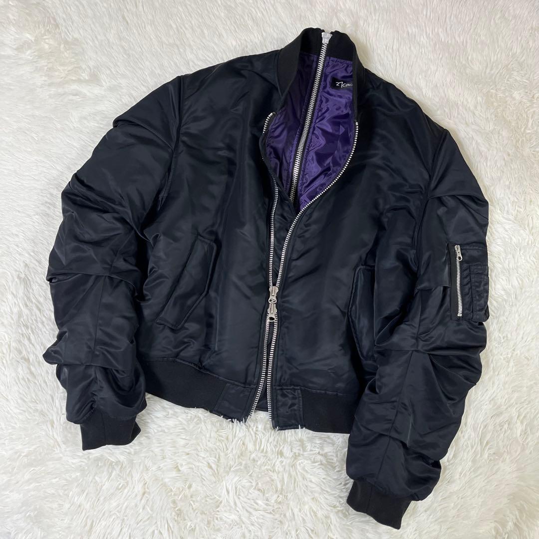 【平本蓮着用】AMNJX 27CIRCUS MA-1 ジャケット L 黒紫