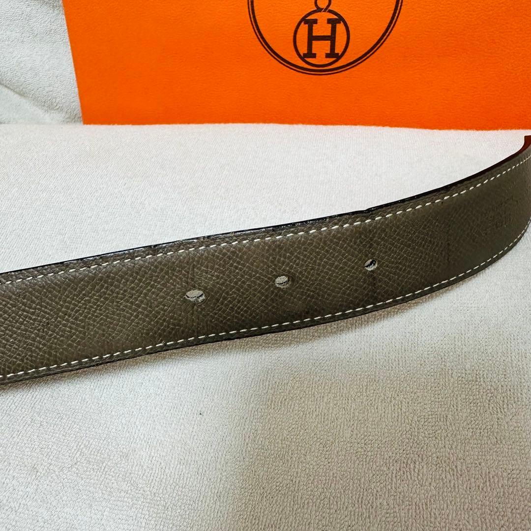 こ*ょ様 エルメス ブラウンレザーベルト H型バックル