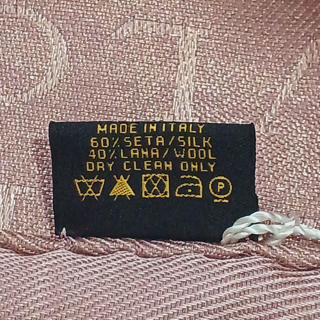 【未使用品】ブルガリ ストール ロゴマニア シルク ウール ピンク