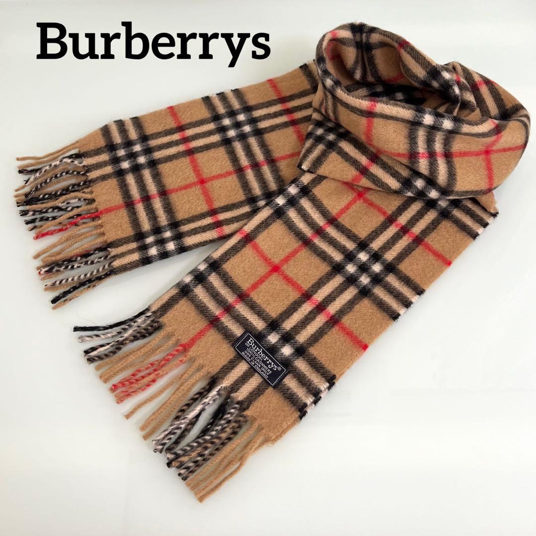 『美品』Burberrys バーバリーズ ノバチェック カシミヤ100%マフラー