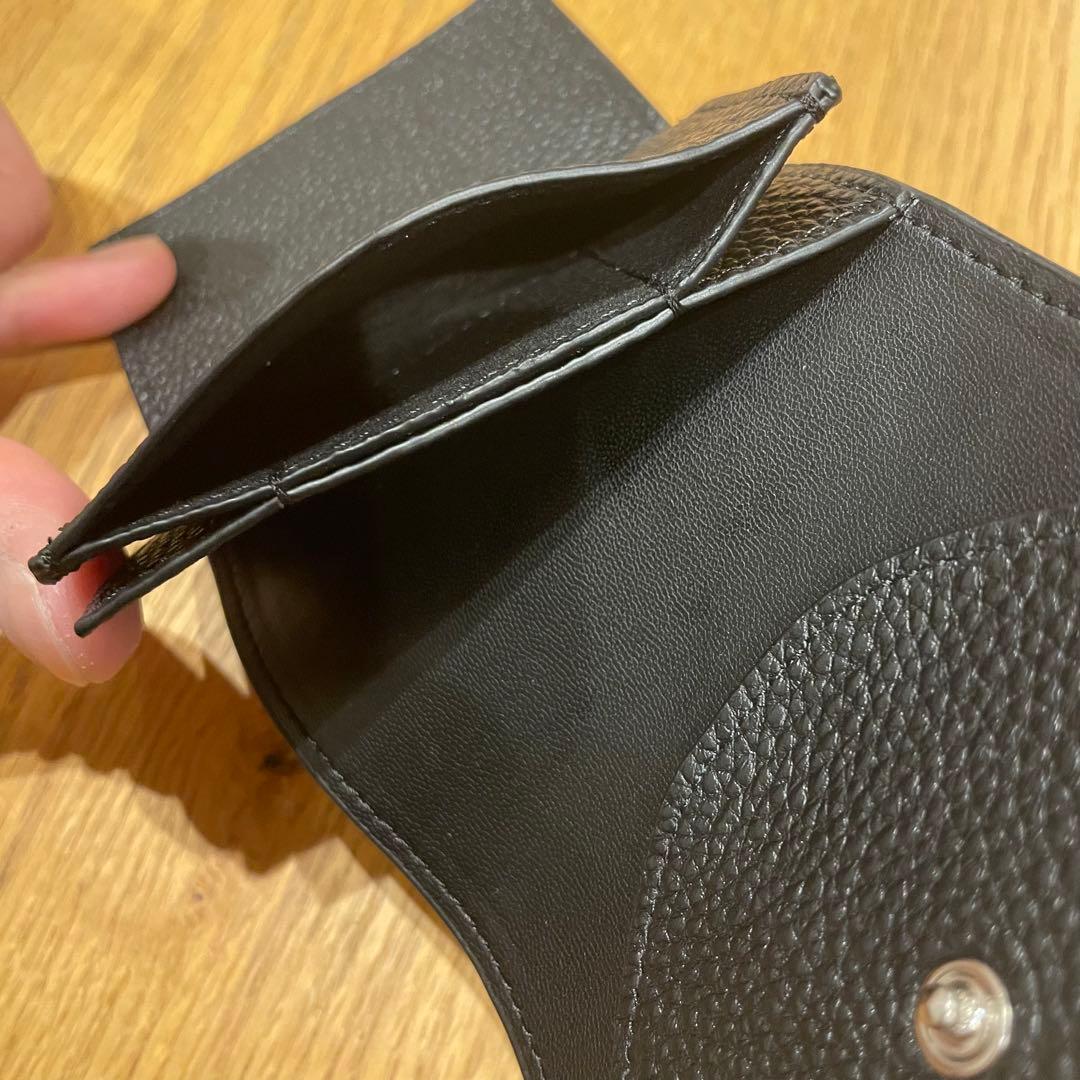 レザー　ブラック 三つ折り財布