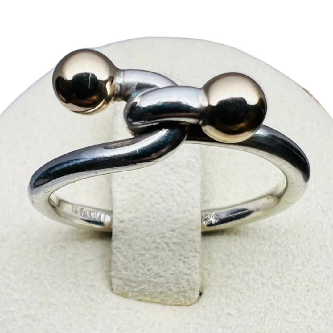 【極美品】TIFFANY リング 指輪 コンビ フックアイ ラブノット 750