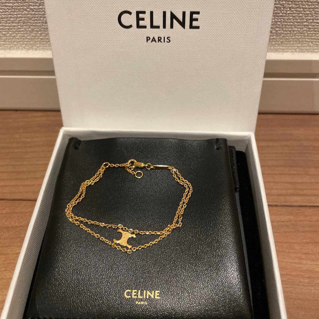 m　　CELINE トリオンフサスペンダーブレスレット　ゴールド