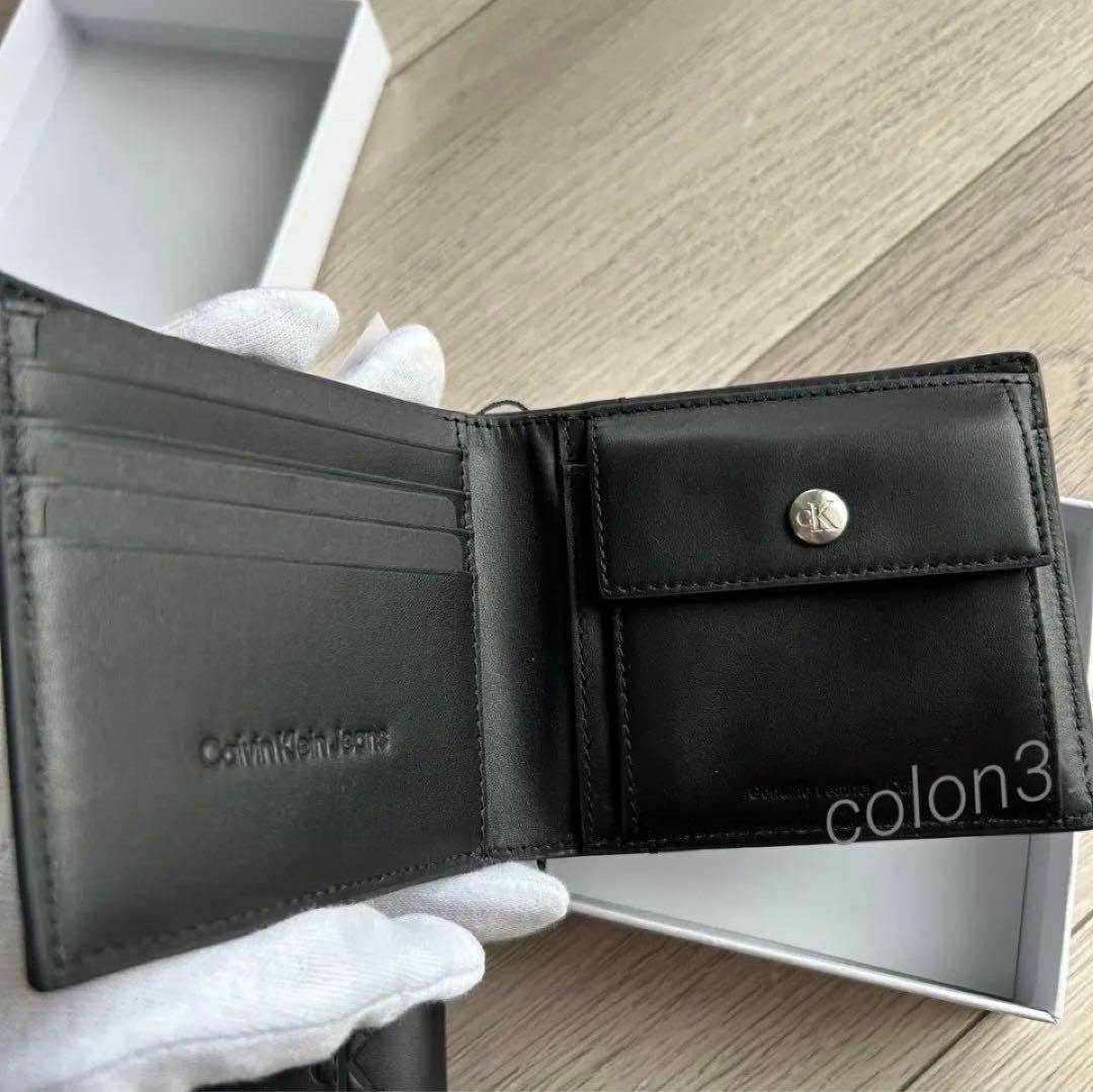カルバンクライン　本革レザー 二つ折り財布　ケース付き　パスケース付き